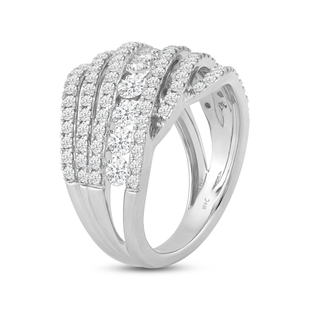 Cocktail Queen Diamond Fashion Ring with 14KT White Gold / Lab / 1 3/4 Cut Diamond in 14KT White Gold / Lab / 1 3/4 view 4
