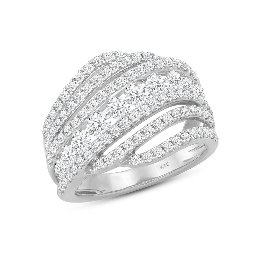 Cocktail Queen Diamond Fashion Ring with 14KT White Gold / Lab / 1 3/4 Cut Diamond in 14KT White Gold / Lab / 1 3/4 view 3
