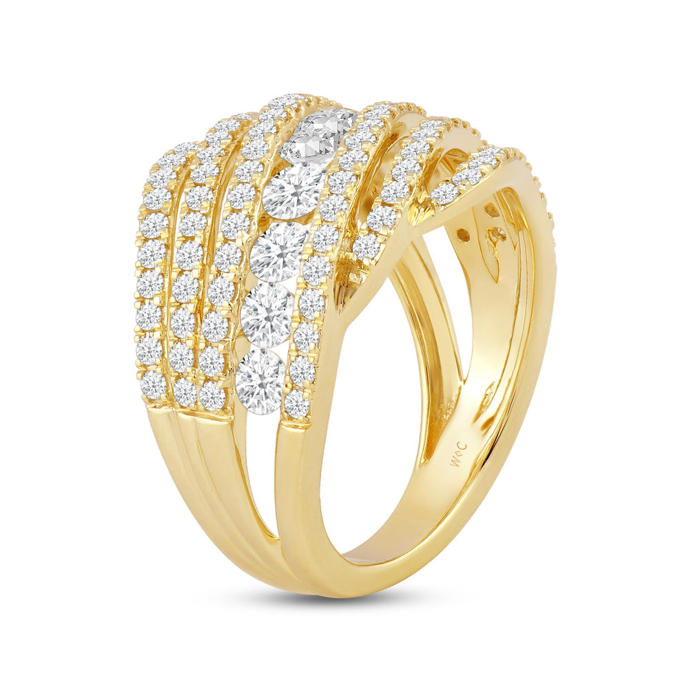 Cocktail Queen Diamond Fashion Ring with 14KT Yellow Gold / Lab / 1 3/4 Cut Diamond in 14KT Yellow Gold / Lab / 1 3/4 view 4
