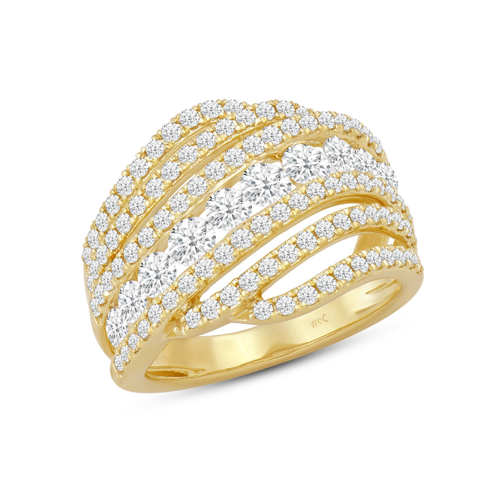 Cocktail Queen Diamond Fashion Ring with 14KT Yellow Gold / Lab / 1 3/4 Cut Diamond in 14KT Yellow Gold / Lab / 1 3/4 view 3
