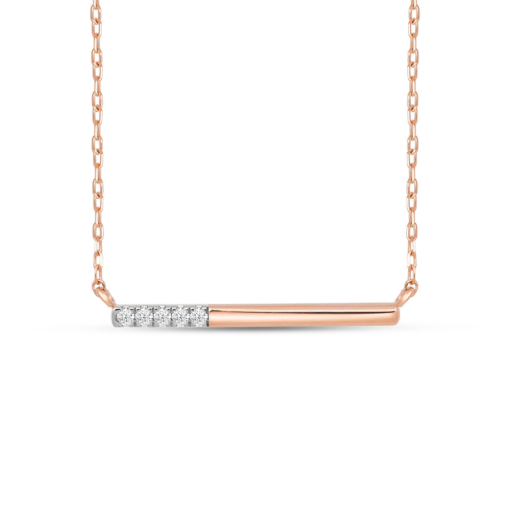 Diamond Bar Pendant with 14KT Rose Gold / Lab / 1/20 Cut Diamond in 14KT Rose Gold / Lab / 1/20 view 1
