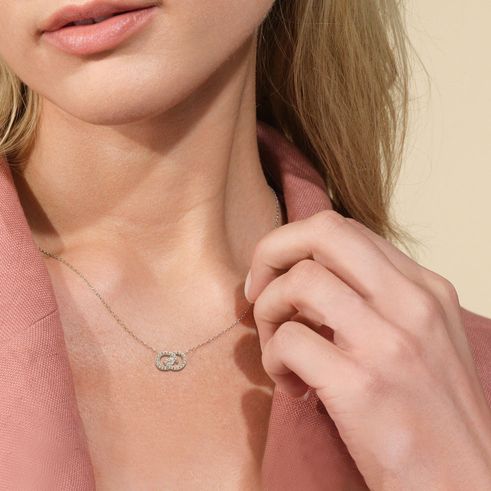 Infinity Diamond Galaxy Necklace with 14KT Rose Gold / Lab / 3/8 Cut Diamond in 14KT Rose Gold / Lab / 3/8 view 2
