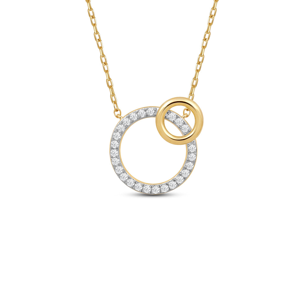 Twin Circle Pendant with 14KT Yellow Gold / Lab / 1/4 Cut Diamond in 14KT Yellow Gold / Lab / 1/4 view 1
