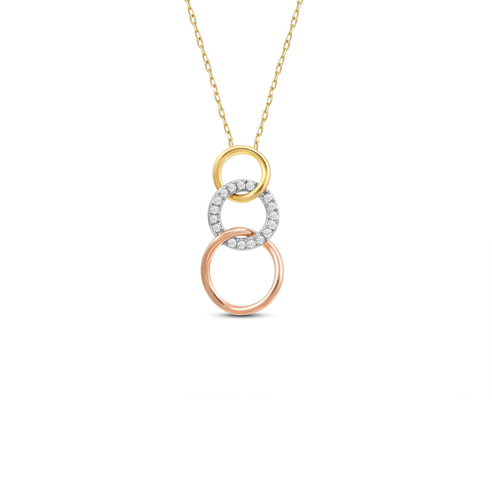 Linked Circle Diamond Pendant with Lab / 1/5 Cut Diamond in 14KT Lab / 1/5 view 1
