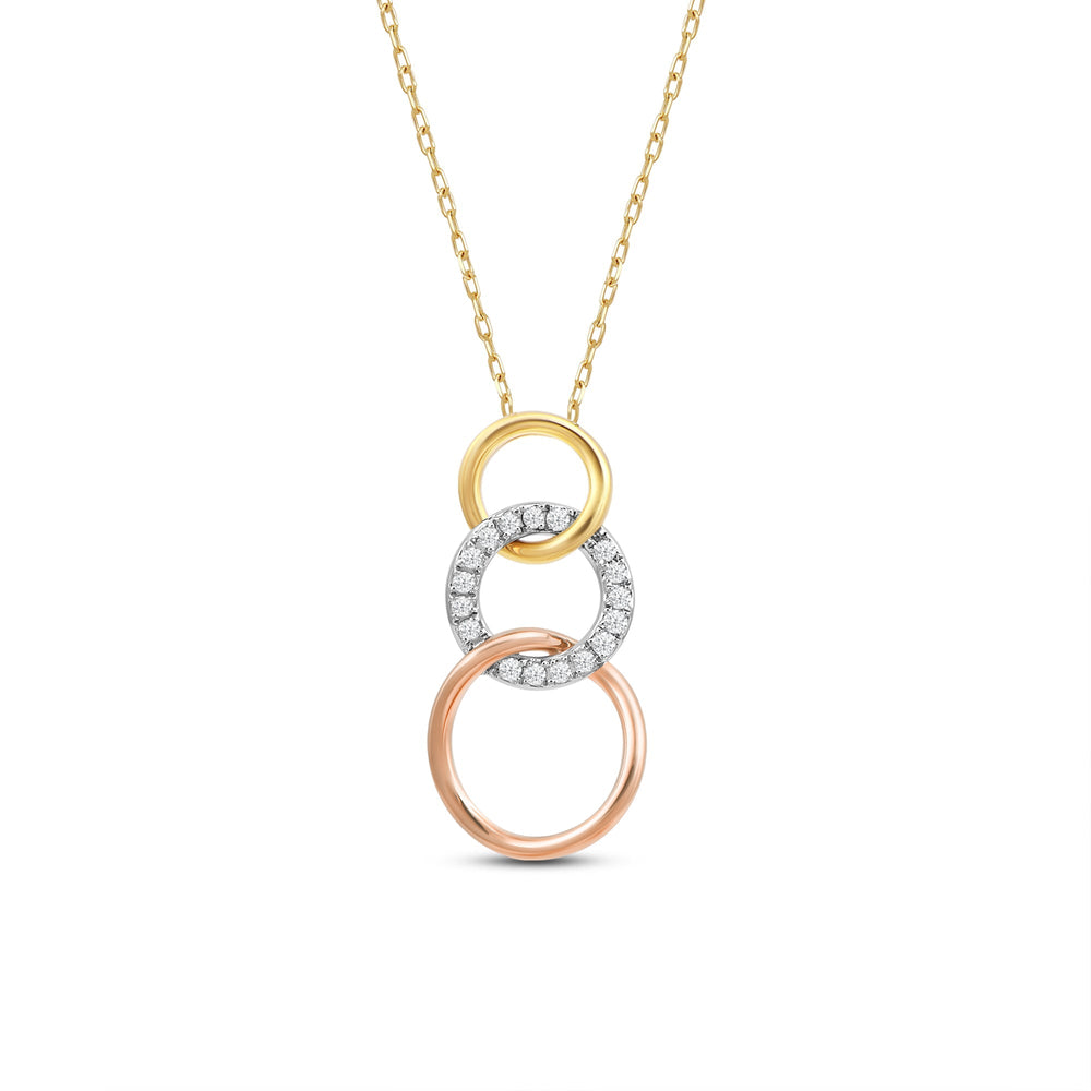Linked Circle Diamond Pendant with Lab / 1/5 Cut Diamond in 14KT Lab / 1/5 view 2
