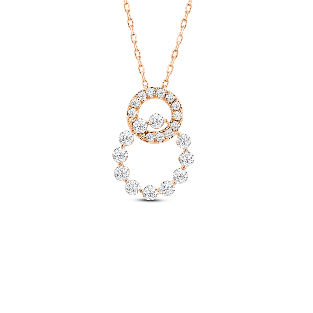 Delicate Circles Link Pendant with 14KT Rose Gold / Lab / 1/2 Cut Diamond in 14KT Rose Gold / Lab / 1/2 view 1

