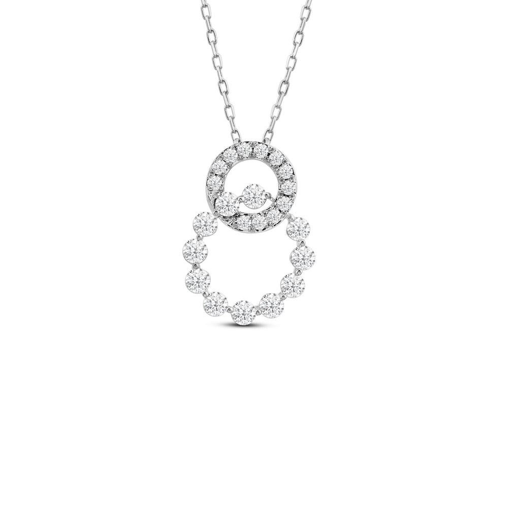 Delicate Circles Link Pendant with 14KT White Gold / Lab / 1/2 Cut Diamond in 14KT White Gold / Lab / 1/2 view 1
