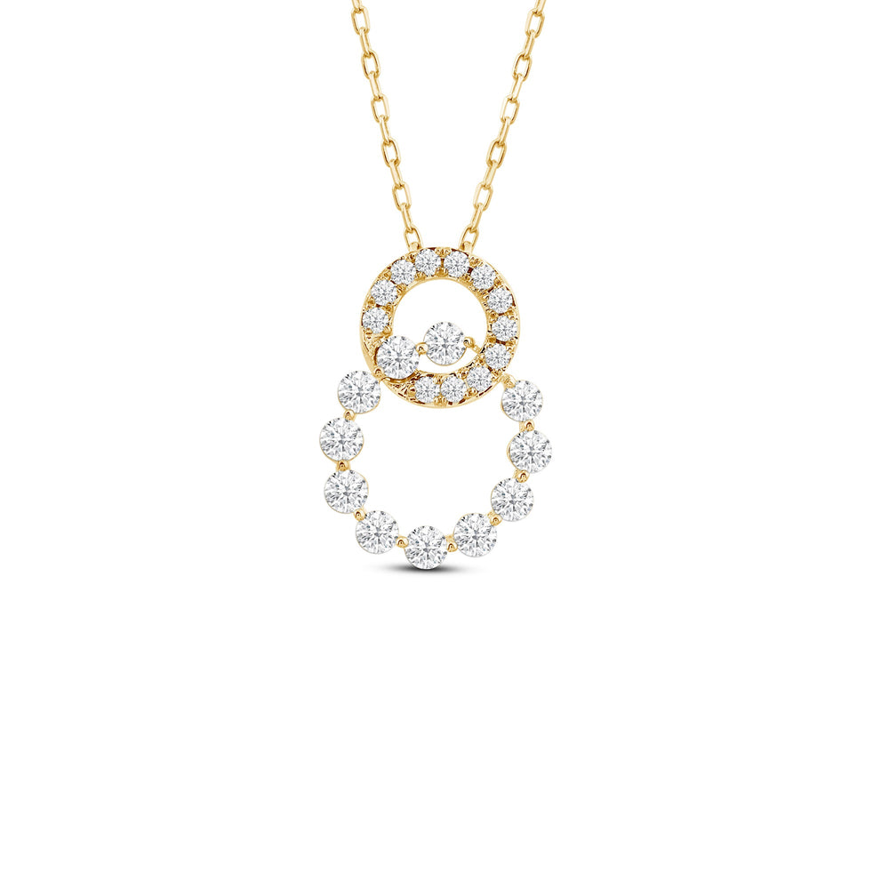 Delicate Circles Link Pendant with 14KT Yellow Gold / Lab / 1/2 Cut Diamond in 14KT Yellow Gold / Lab / 1/2 view 1
