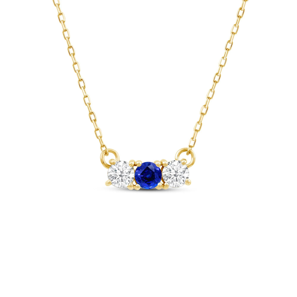Sapphire And Diamond Stardust Cluster NecklaceTest Drashya with 14KT Yellow Gold Cut Diamond in 14KT Yellow Gold view 2

