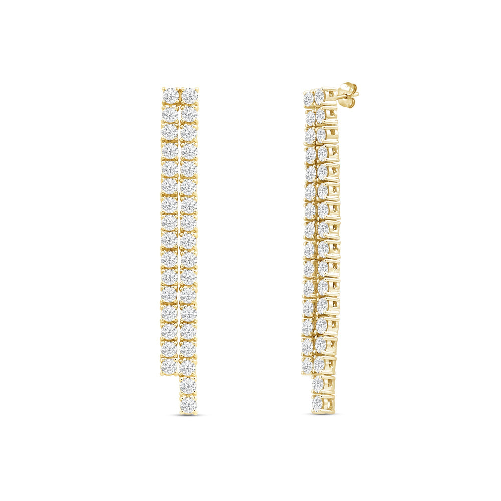 Waterfall Classic Diamond Fashion Earrings with 14KT Yellow Gold / Lab / 3 1/3 Cut Diamond in 14KT Yellow Gold / Lab / 3 1/3 view 1
