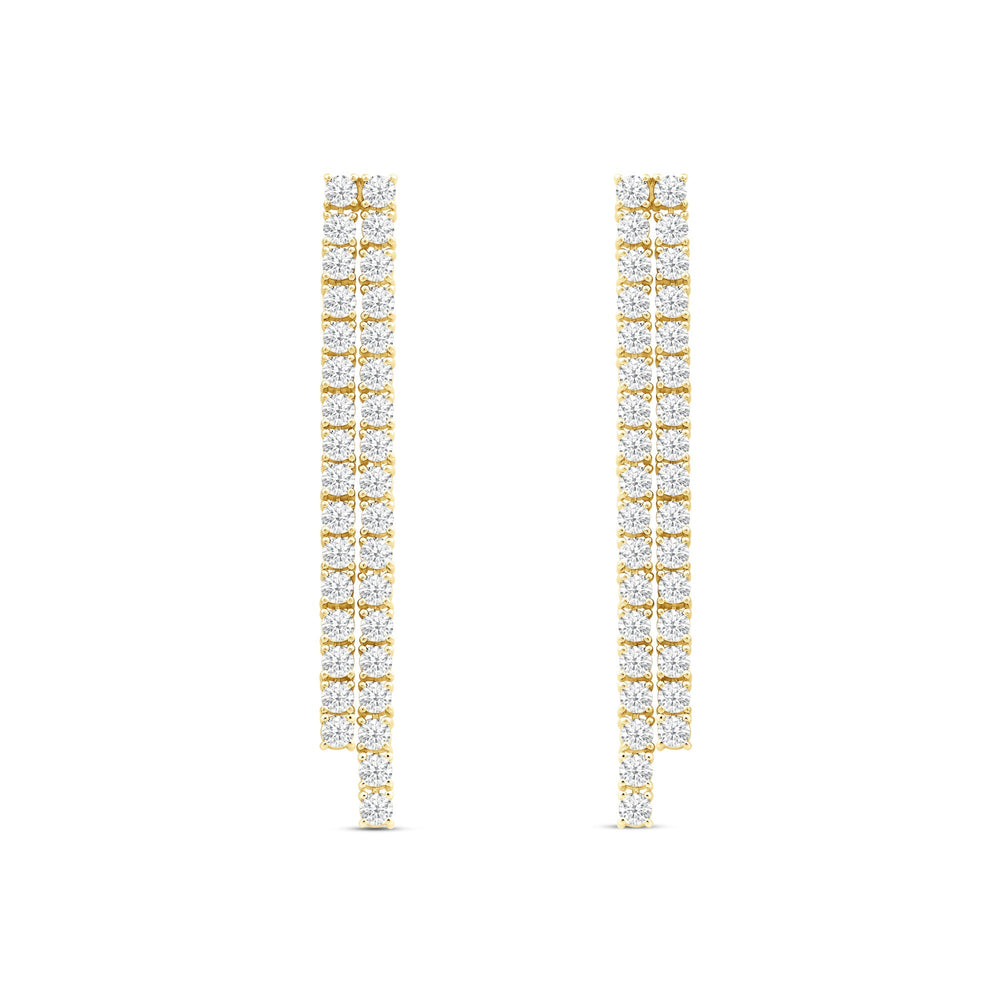 Waterfall Classic Diamond Fashion Earrings with 14KT Yellow Gold / Lab / 3 1/3 Cut Diamond in 14KT Yellow Gold / Lab / 3 1/3 view 2
