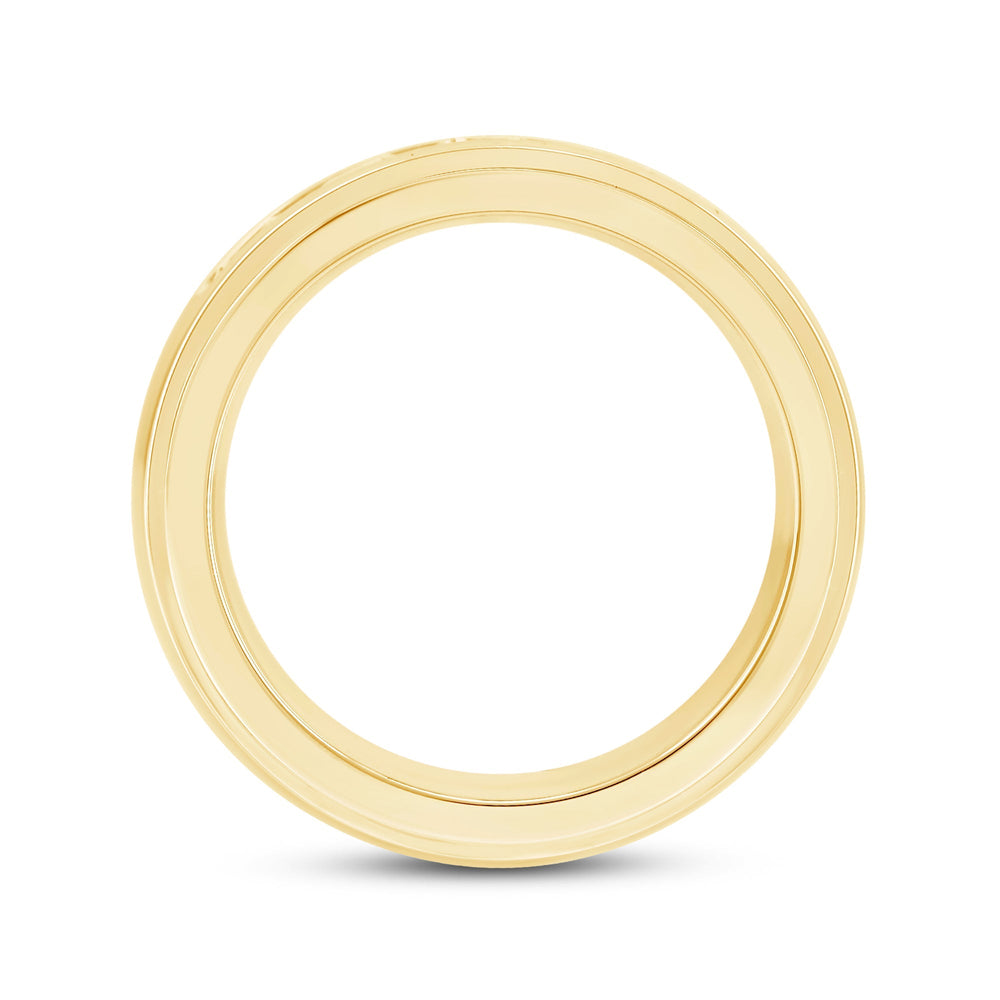 Dome Profile Five Stone Channel Set Band with 14KT Yellow Gold / Lab / 2 Cut Diamond in 14KT Yellow Gold / Lab / 2 view 3
