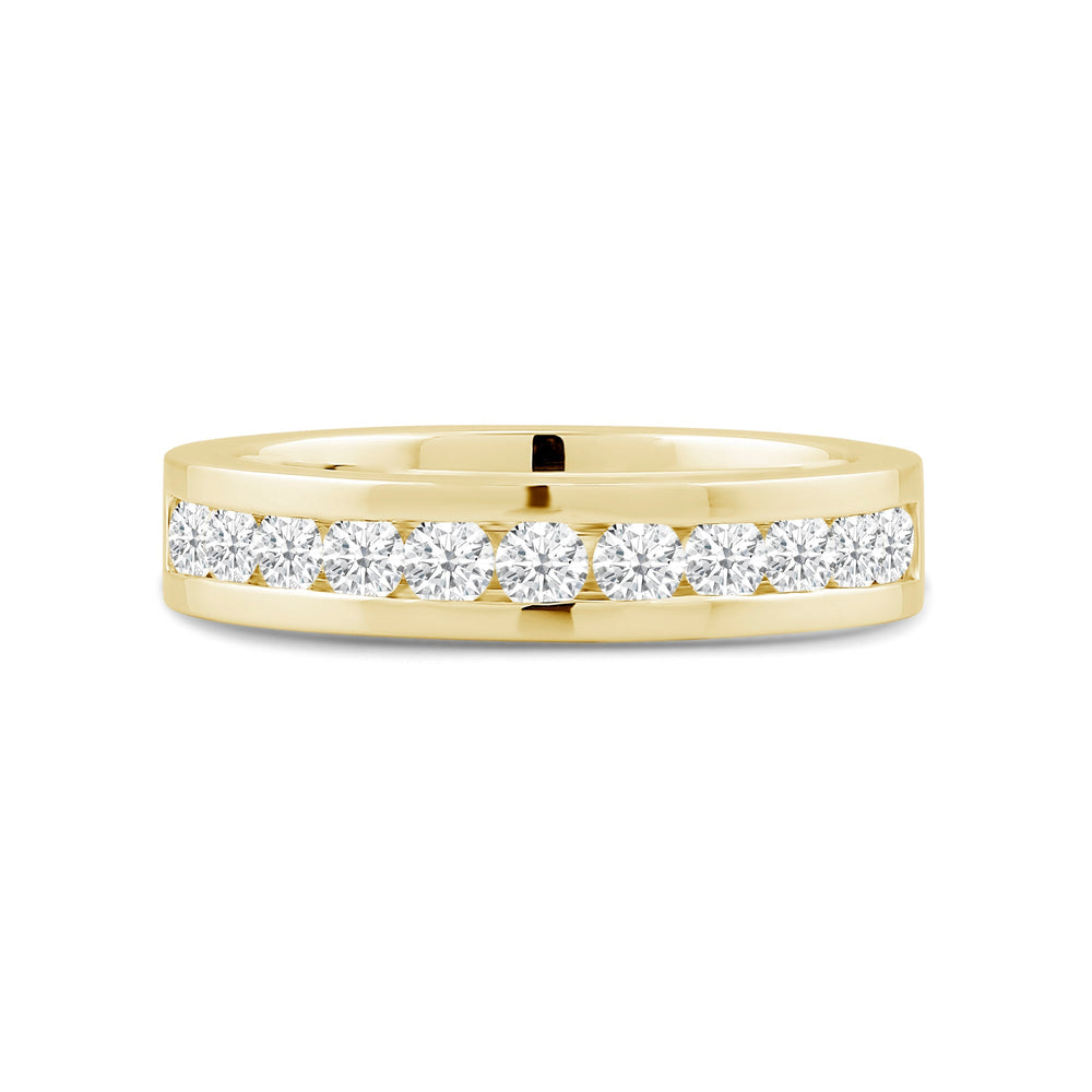Channel Set Classic Mens Band with 14KT Yellow Gold / Lab / 1 Cut Diamond in 14KT Yellow Gold / Lab / 1 view 1
