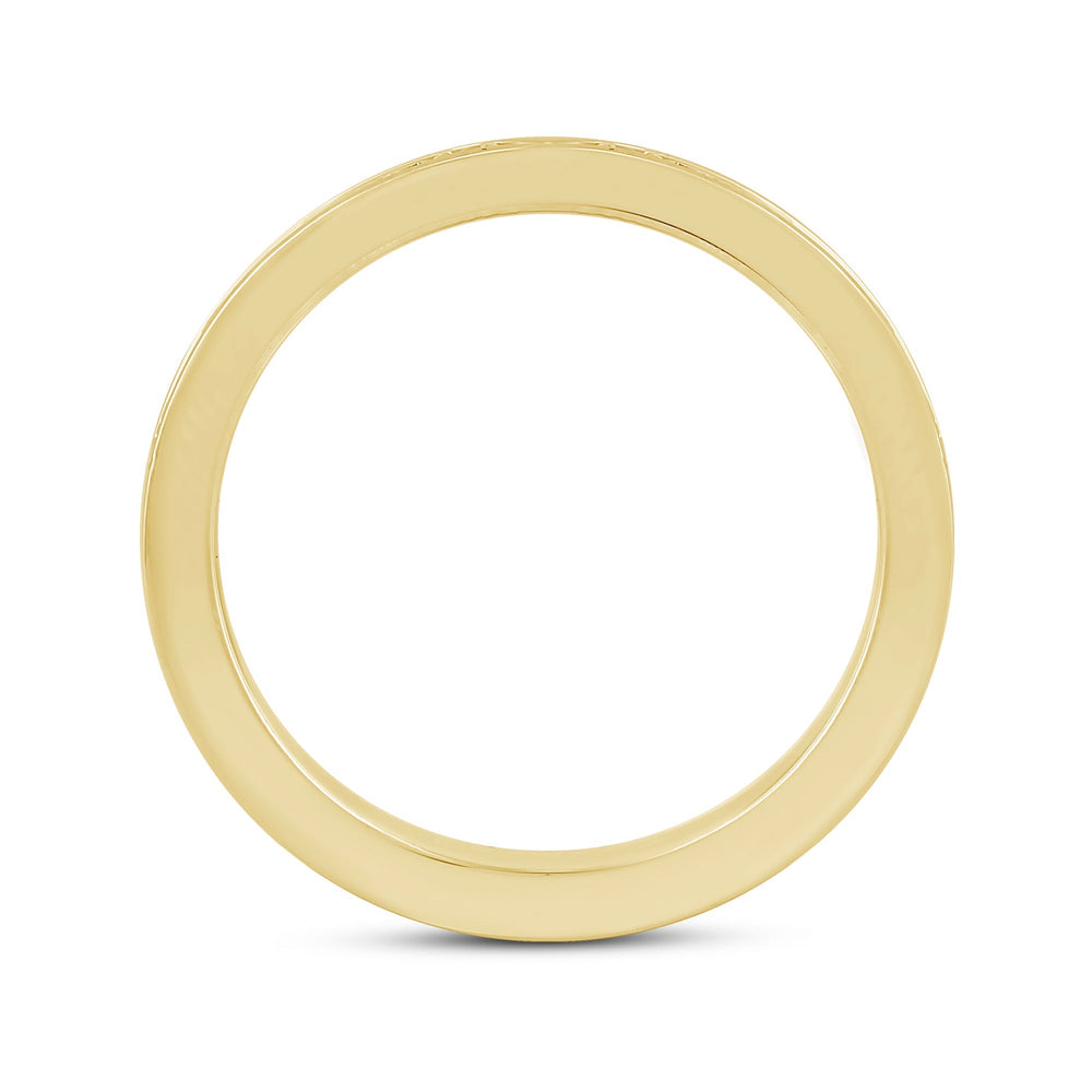 Channel Set Classic Mens Band with 14KT Yellow Gold / Lab / 1 Cut Diamond in 14KT Yellow Gold / Lab / 1 view 2
