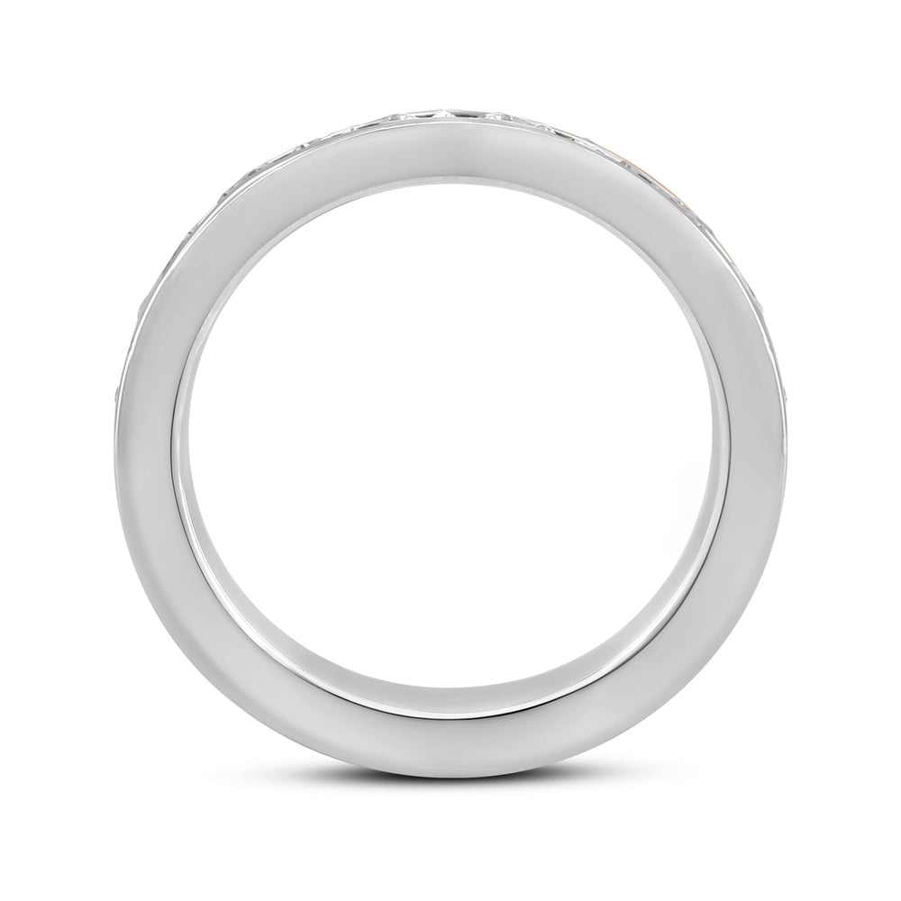Channel Set Classic Mens Band with 14KT White Gold / Lab / 2 Cut Diamond in 14KT White Gold / Lab / 2 view 2
