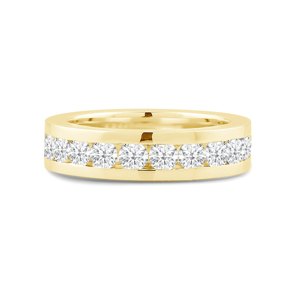 Channel Set Classic Mens Band with 14KT Yellow Gold / Lab / 2 Cut Diamond in 14KT Yellow Gold / Lab / 2 view 1
