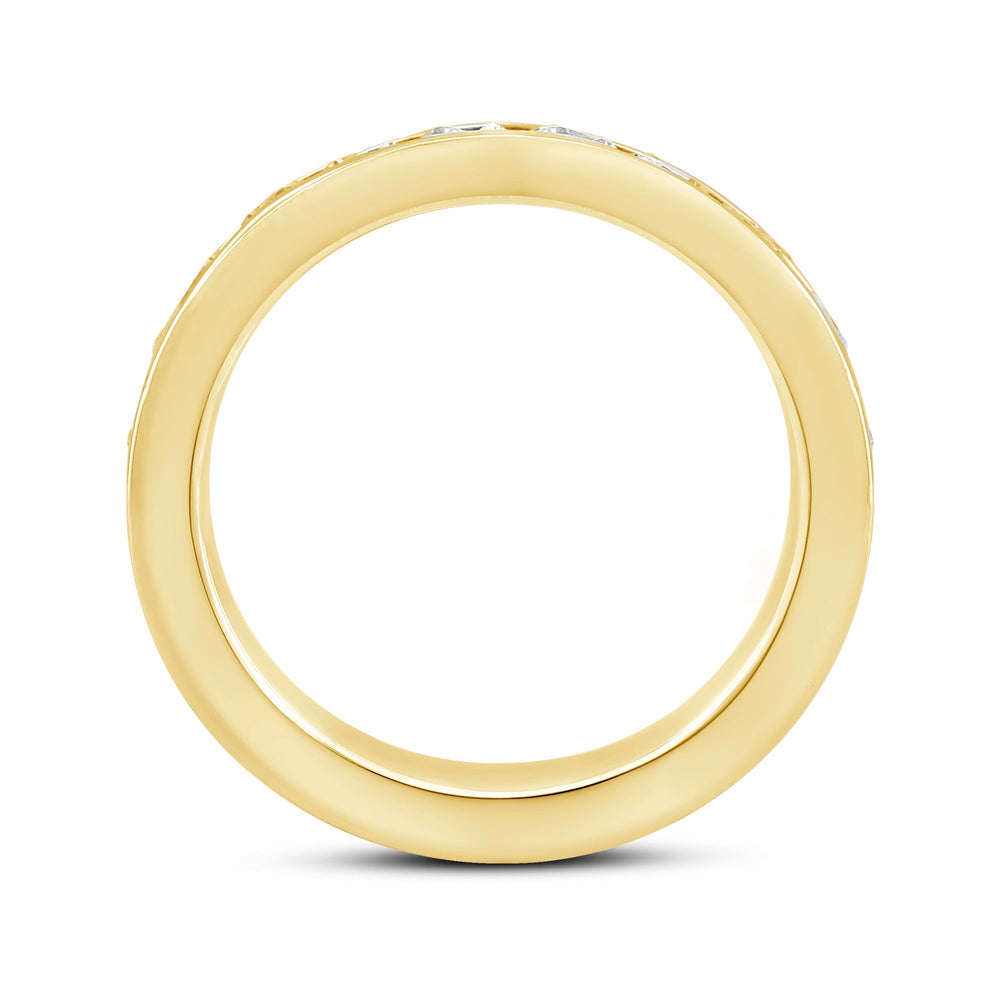 Channel Set Classic Mens Band with 14KT Yellow Gold / Lab / 2 Cut Diamond in 14KT Yellow Gold / Lab / 2 view 2
