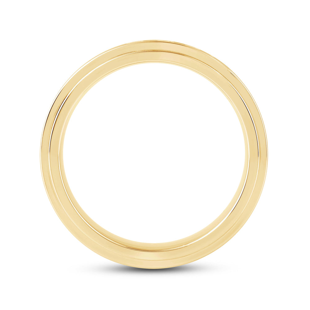 Channel Set Stepped Edge Classic Mens Band with 14KT Yellow Gold / Lab / 1 Cut Diamond in 14KT Yellow Gold / Lab / 1 view 2
