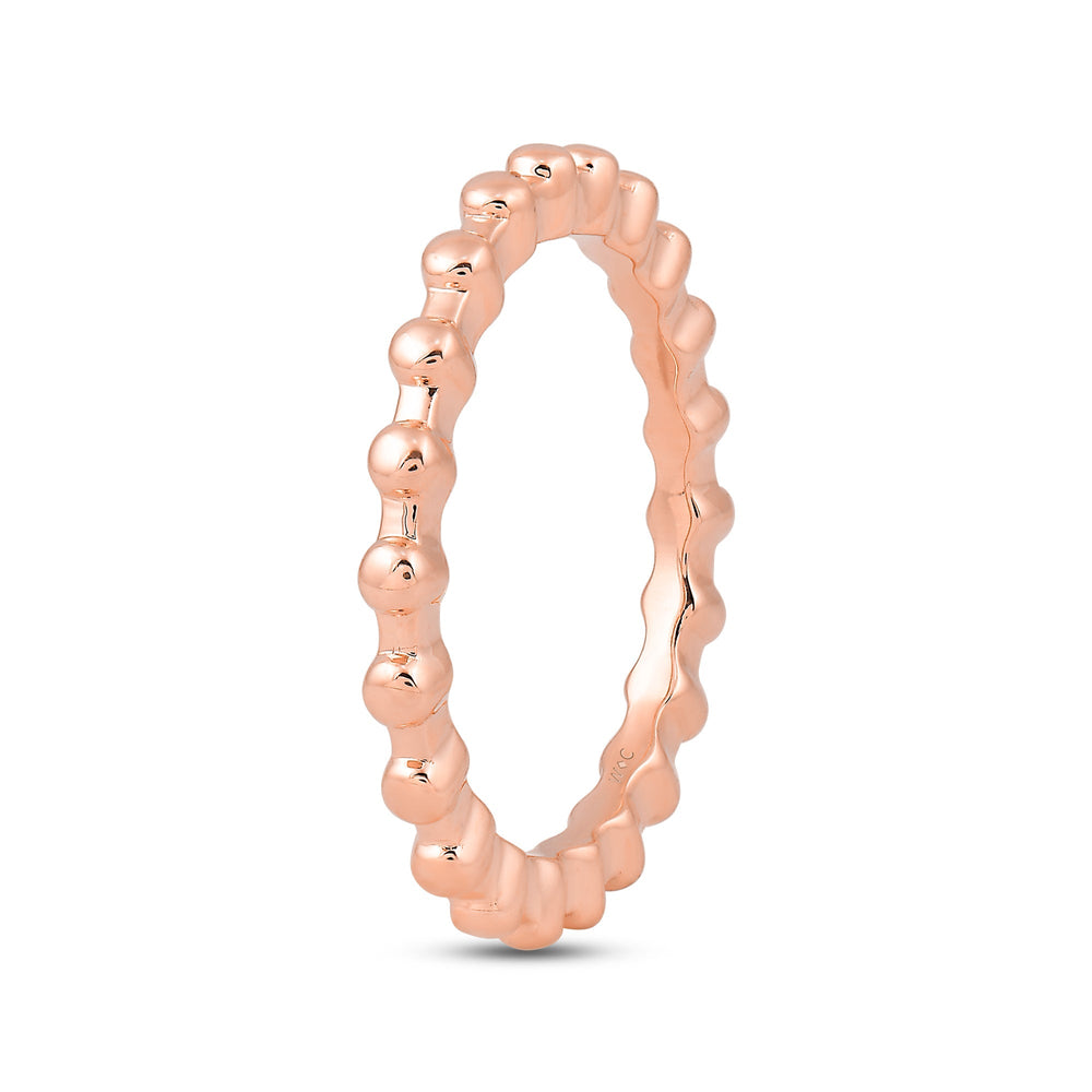 Beaded Fashion Ring with 14KT Rose Gold Cut Diamond in 14KT Rose Gold view 4
