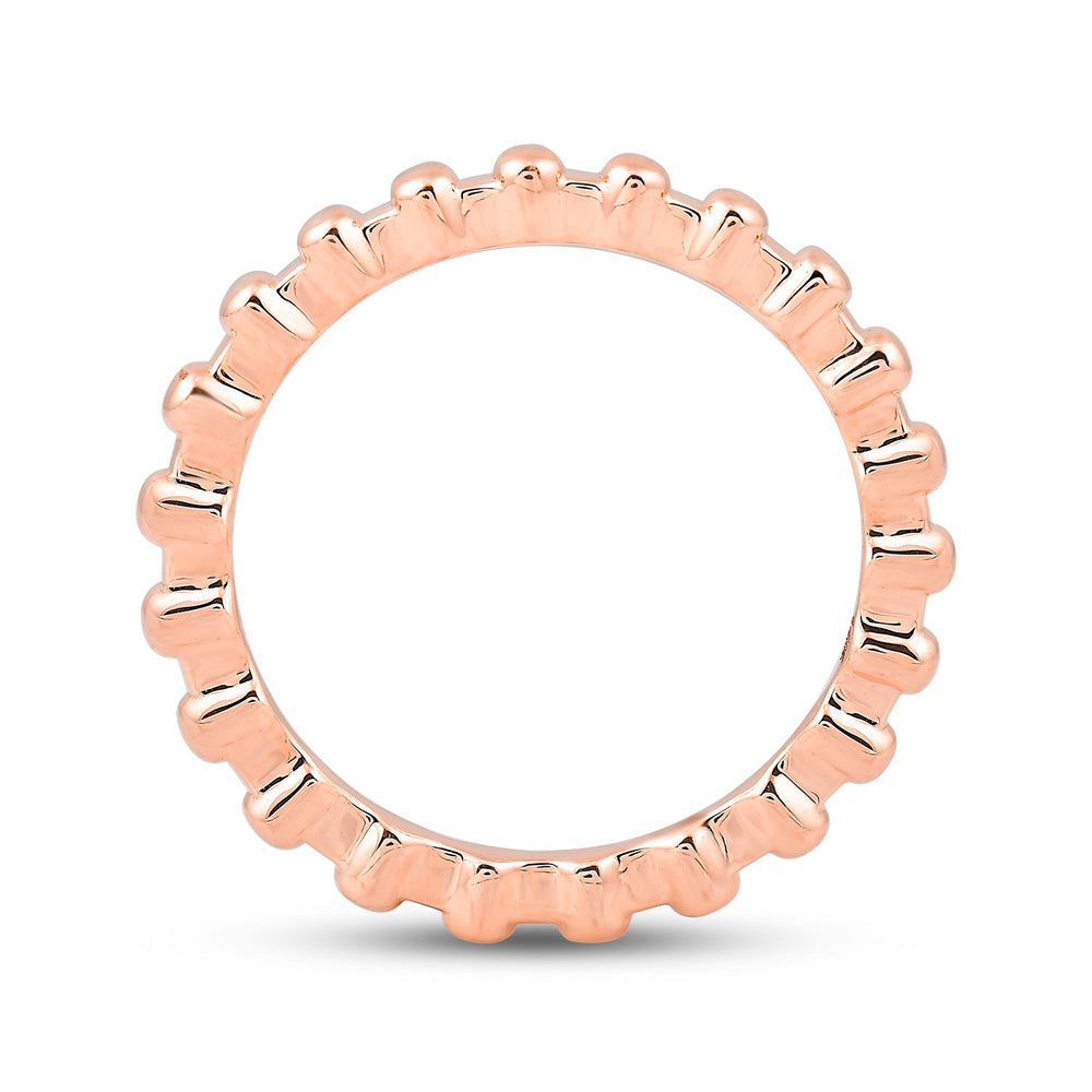 Beaded Fashion Ring with 14KT Rose Gold Cut Diamond in 14KT Rose Gold view 2
