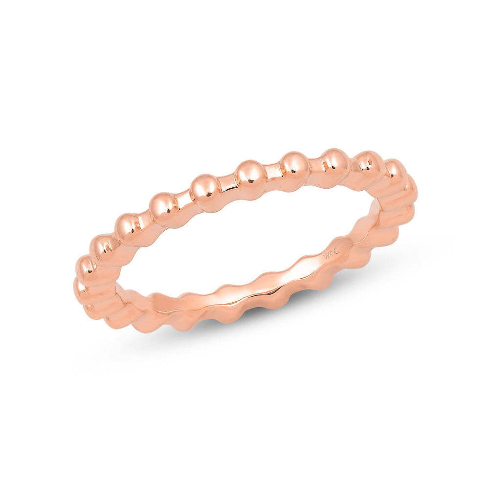 The Mixed Stacker Set with 14KT Rose Gold / Lab / 1/5 Cut Diamond in 14KT Rose Gold / Lab / 1/5 view 5
