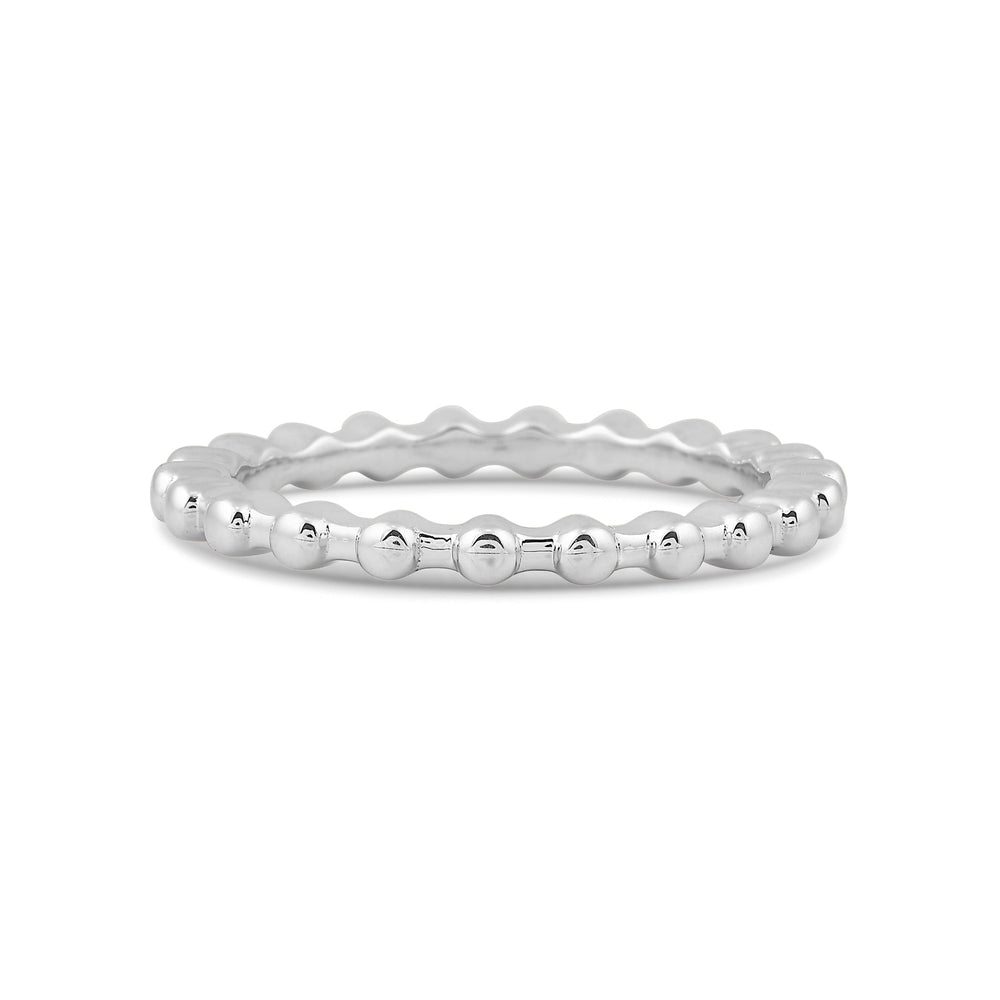 Beaded Fashion Ring with 14KT White Gold Cut Diamond in 14KT White Gold view 1
