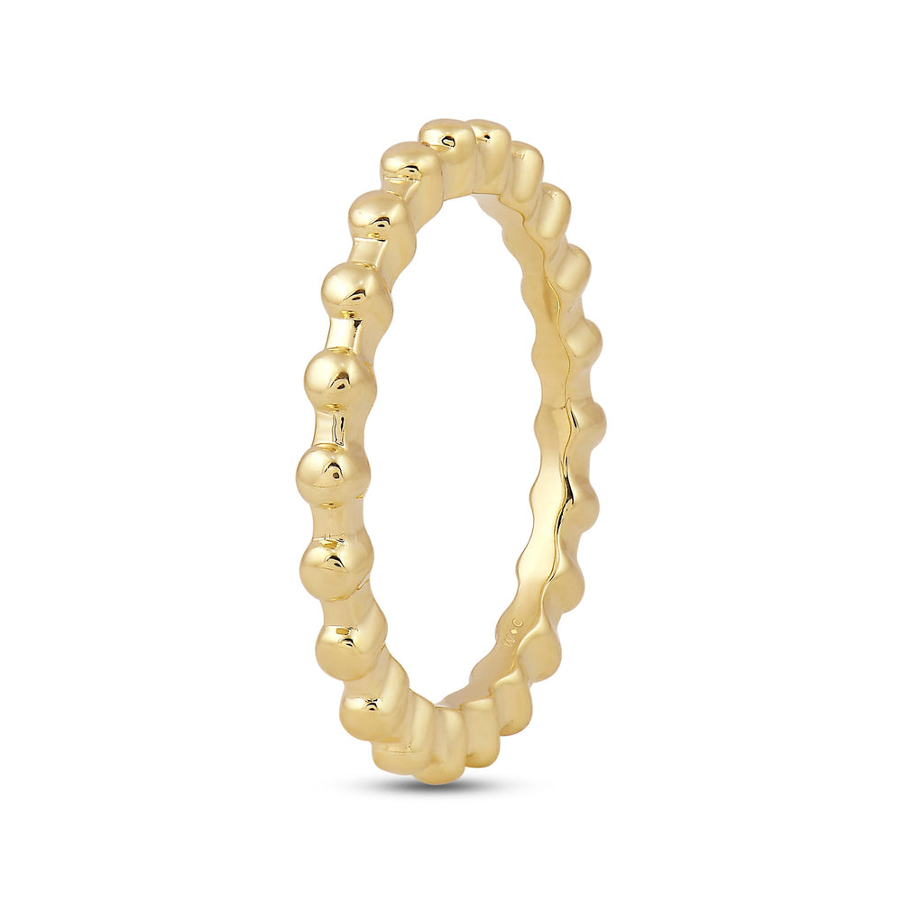 Beaded Fashion Ring with 14KT Yellow Gold Cut Diamond in 14KT Yellow Gold view 4
