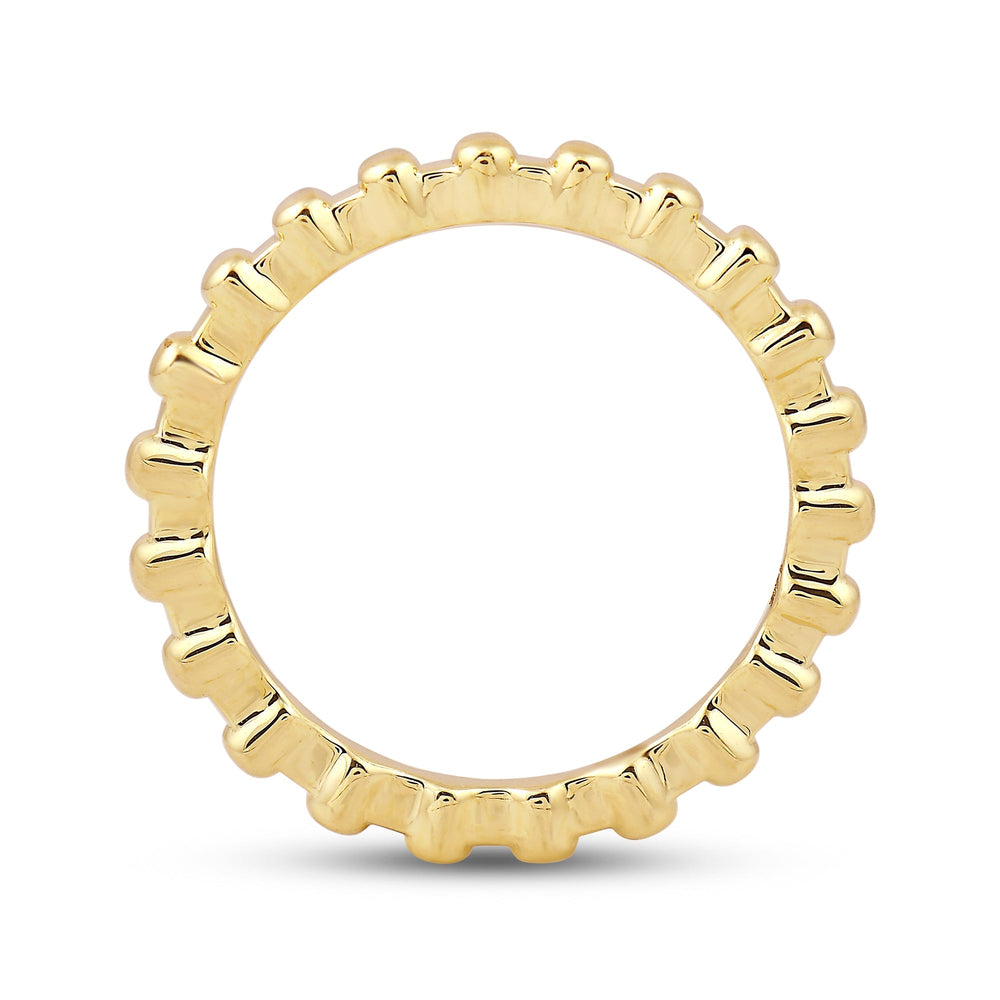 Beaded Fashion Ring with 14KT Yellow Gold Cut Diamond in 14KT Yellow Gold view 2
