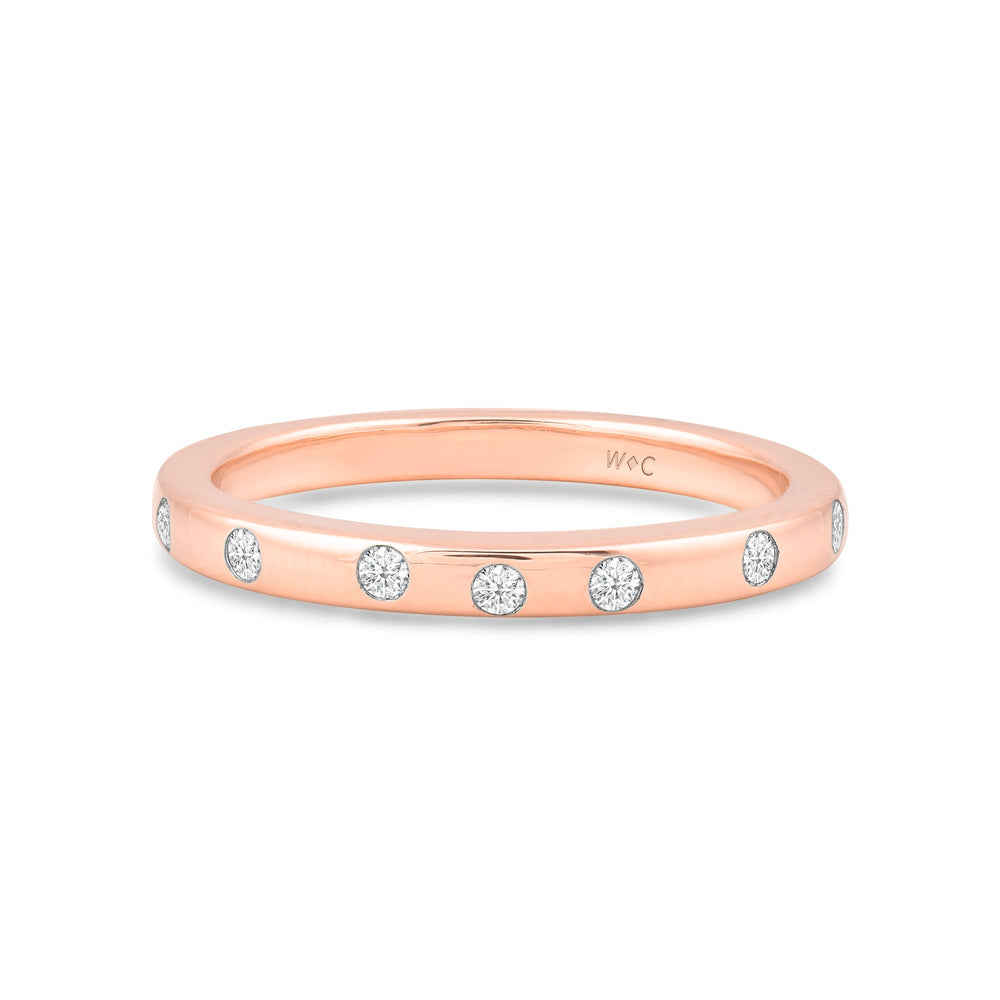 Flushed Set Diamond Galaxy Ring with 14KT Rose Gold / Lab / 1/20 Cut Diamond in 14KT Rose Gold / Lab / 1/20 view 1
