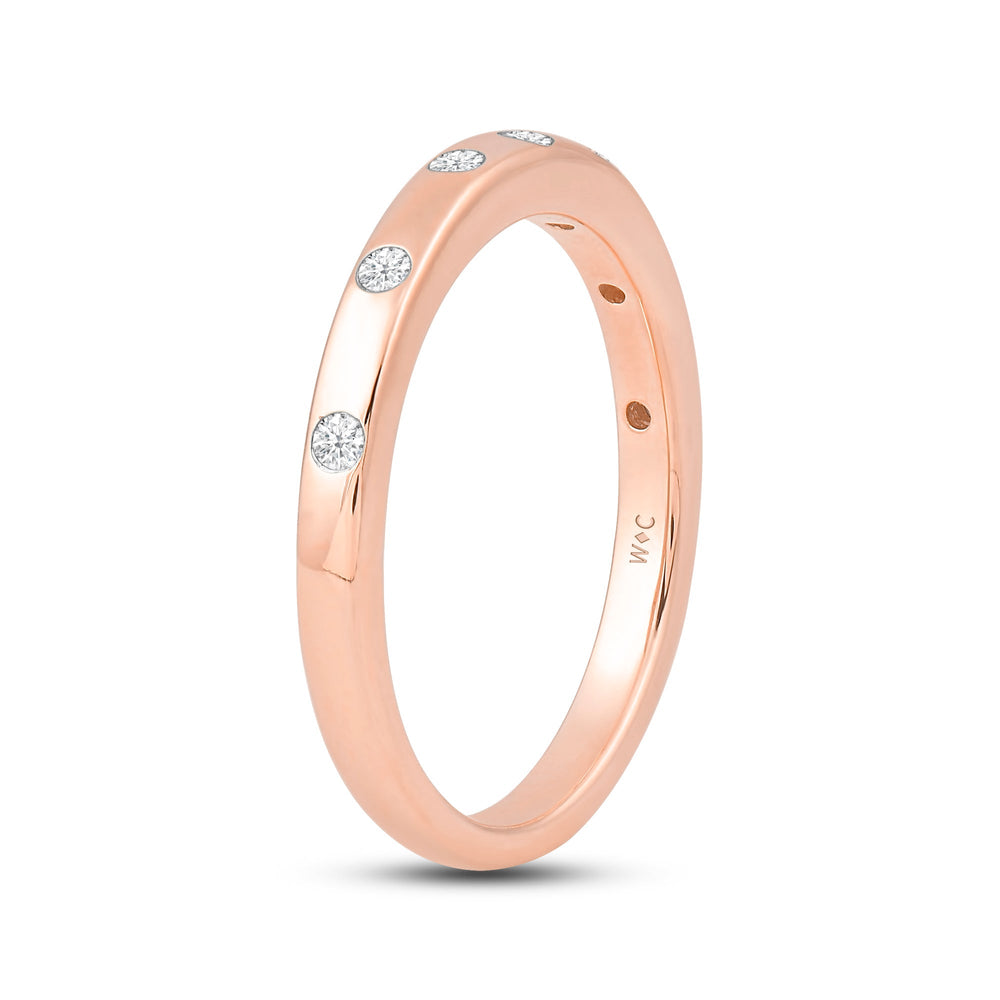 Flushed Set Diamond Galaxy Ring with 14KT Rose Gold / Lab / 1/20 Cut Diamond in 14KT Rose Gold / Lab / 1/20 view 4
