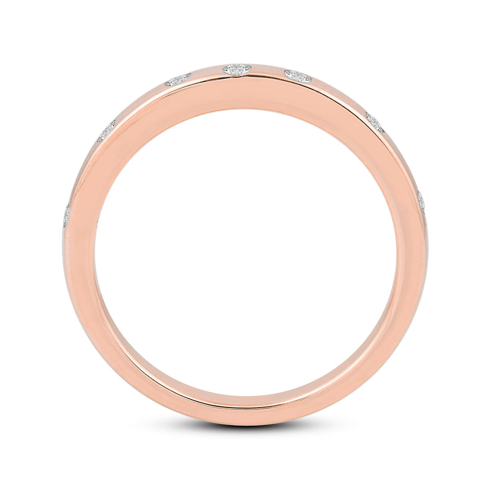 Flushed Set Diamond Galaxy Ring with 14KT Rose Gold / Lab / 1/20 Cut Diamond in 14KT Rose Gold / Lab / 1/20 view 2
