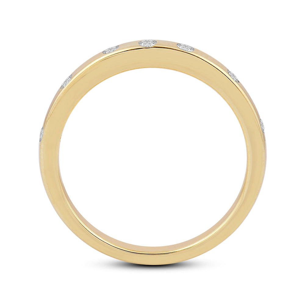 Flushed Set Diamond Galaxy Ring with 14KT Yellow Gold / Lab / 1/20 Cut Diamond in 14KT Yellow Gold / Lab / 1/20 view 2
