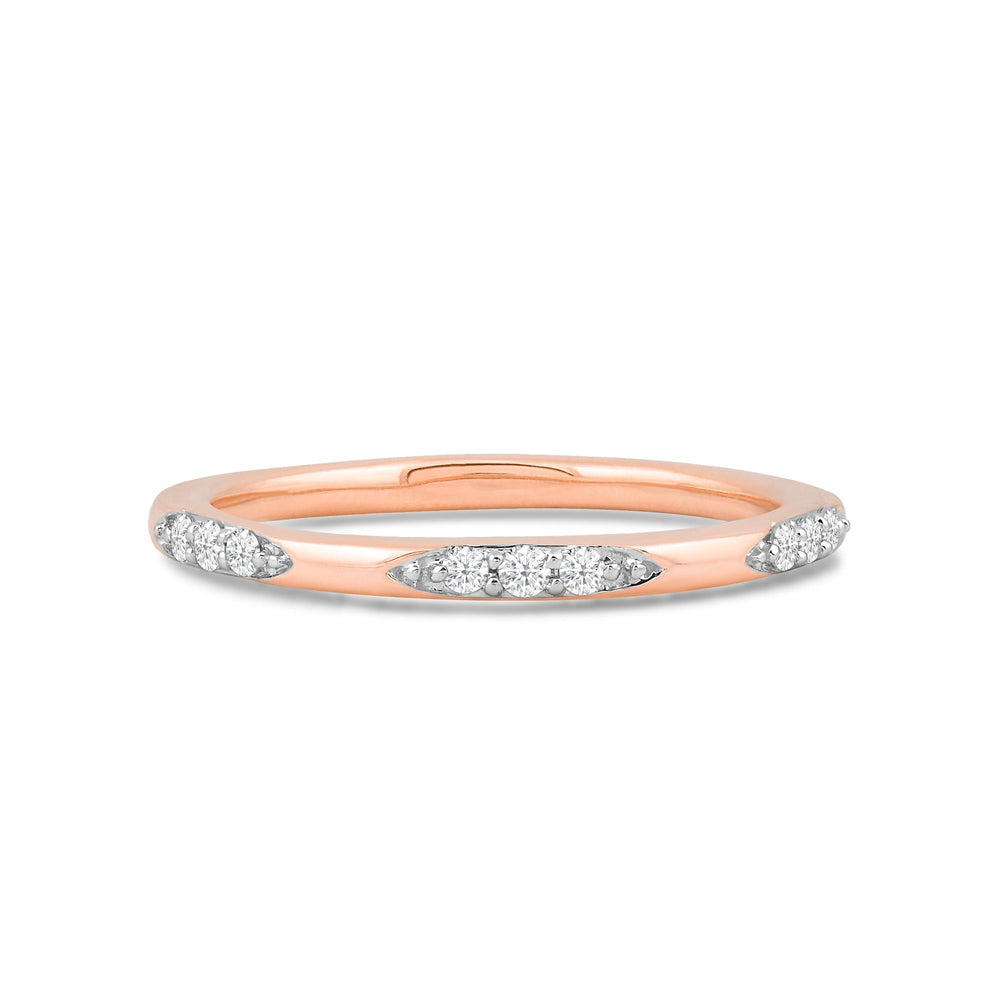 Studded Station Diamond Fashion Ring with Jan Cut Diamond in 14KT Rose Gold / Lab / 10 view 1
