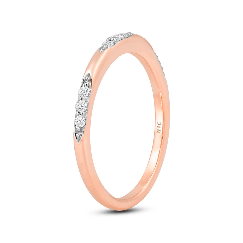 Studded Station Diamond Fashion Ring with Jan Cut Diamond in 14KT Rose Gold / Lab / 10 view 4
