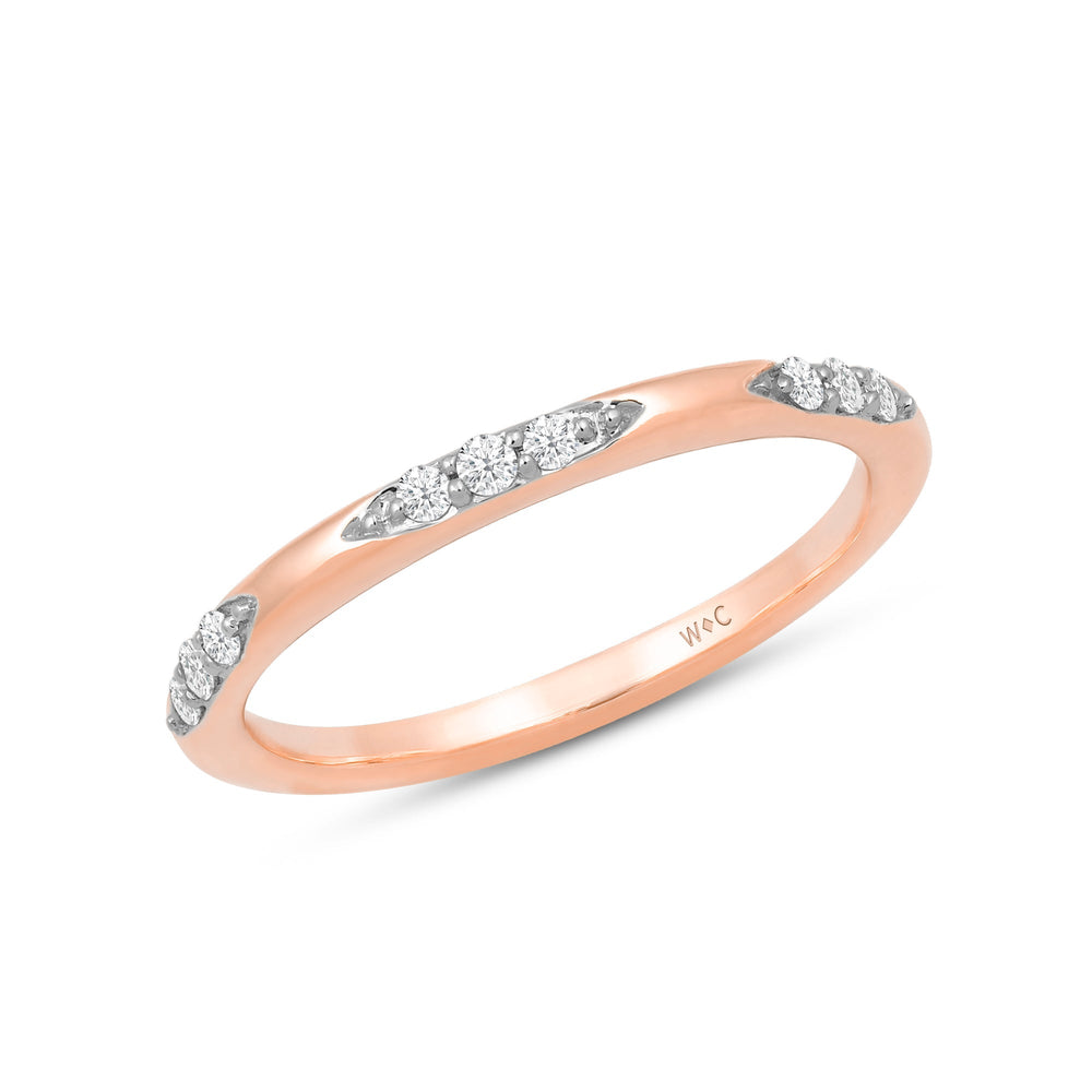 Studded Station Diamond Fashion Ring with Jan Cut Diamond in 14KT Rose Gold / Lab / 10 view 3
