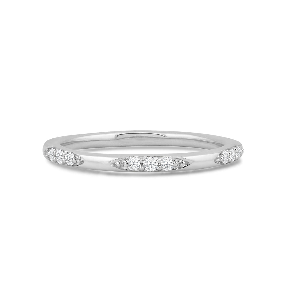 Studded Station Diamond Fashion Ring with Jan Cut Diamond in 14KT White Gold / Lab / 10 view 1
