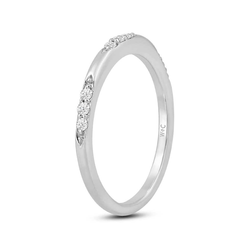 Studded Station Diamond Fashion Ring with Jan Cut Diamond in 14KT White Gold / Lab / 10 view 4
