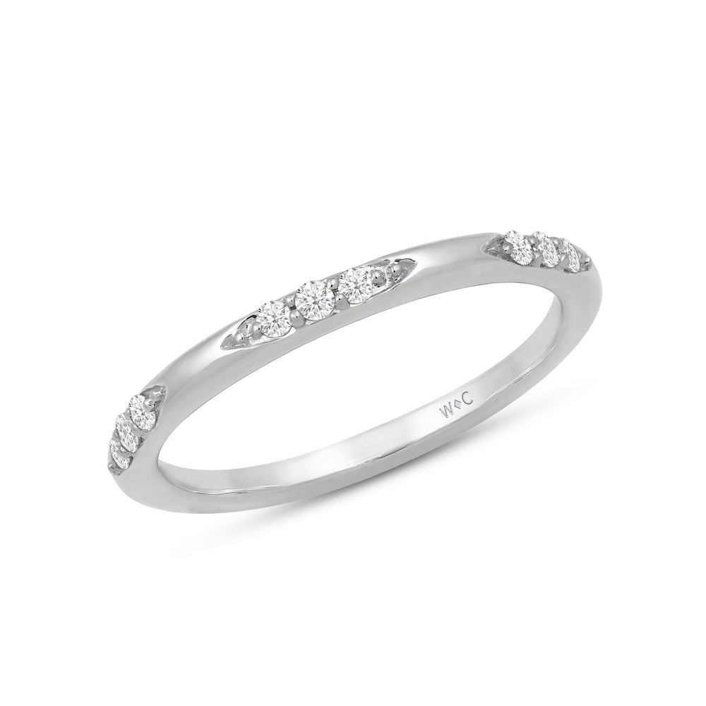 Studded Station Diamond Fashion Ring with Jan Cut Diamond in 14KT White Gold / Lab / 10 view 3
