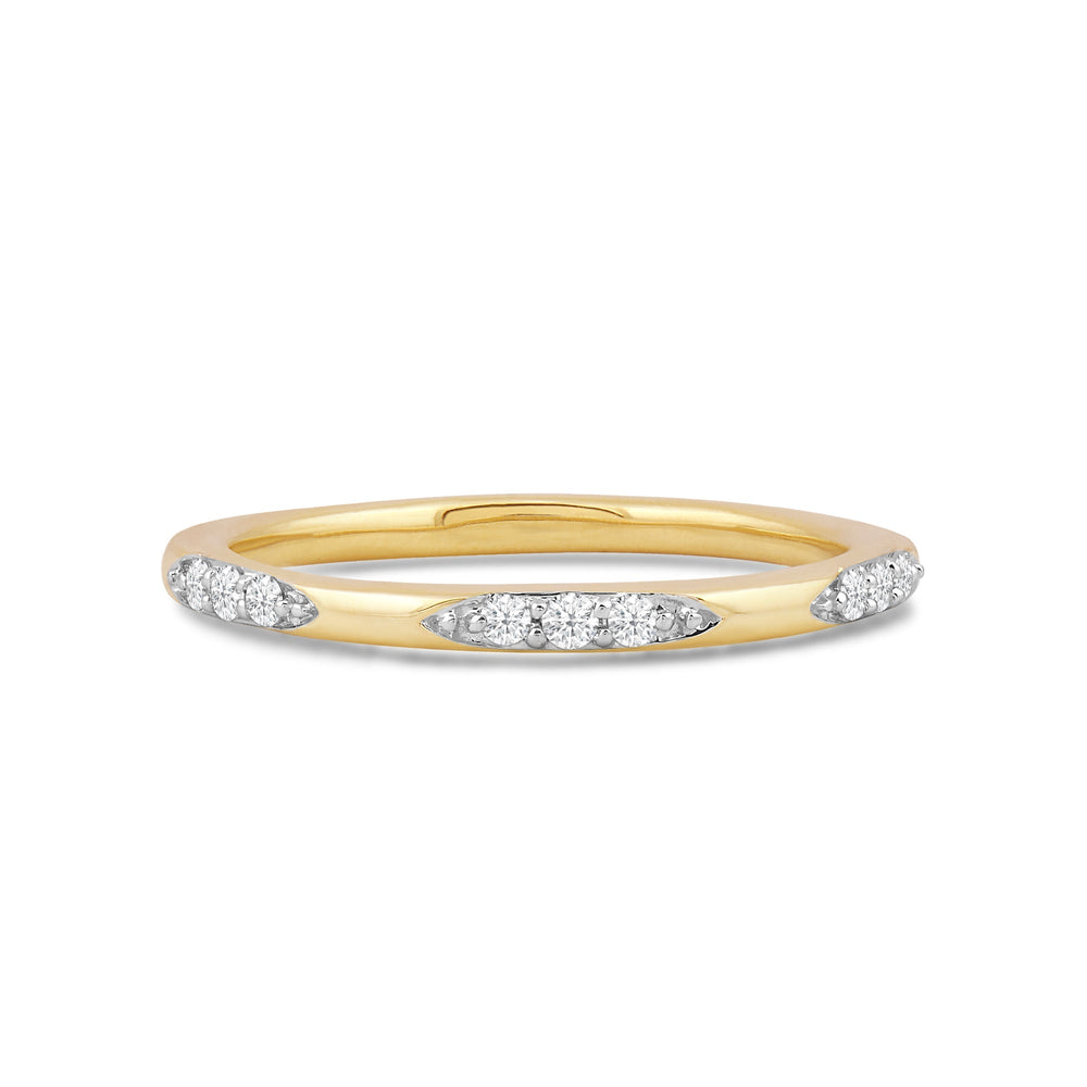 Studded Station Diamond Fashion Ring with Jan Cut Diamond in 14KT Yellow Gold / Lab / 10 view 1
