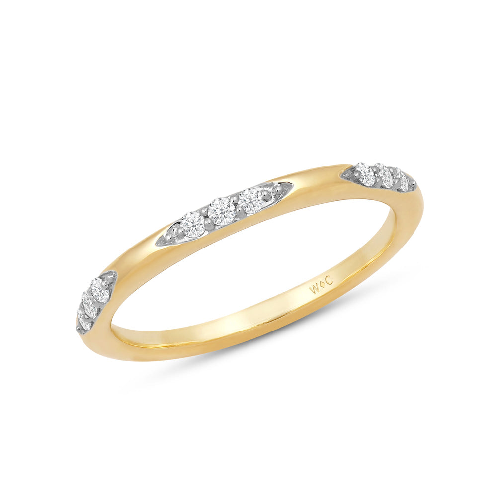 Studded Station Diamond Fashion Ring with Jan Cut Diamond in 14KT Yellow Gold / Lab / 10 view 3

