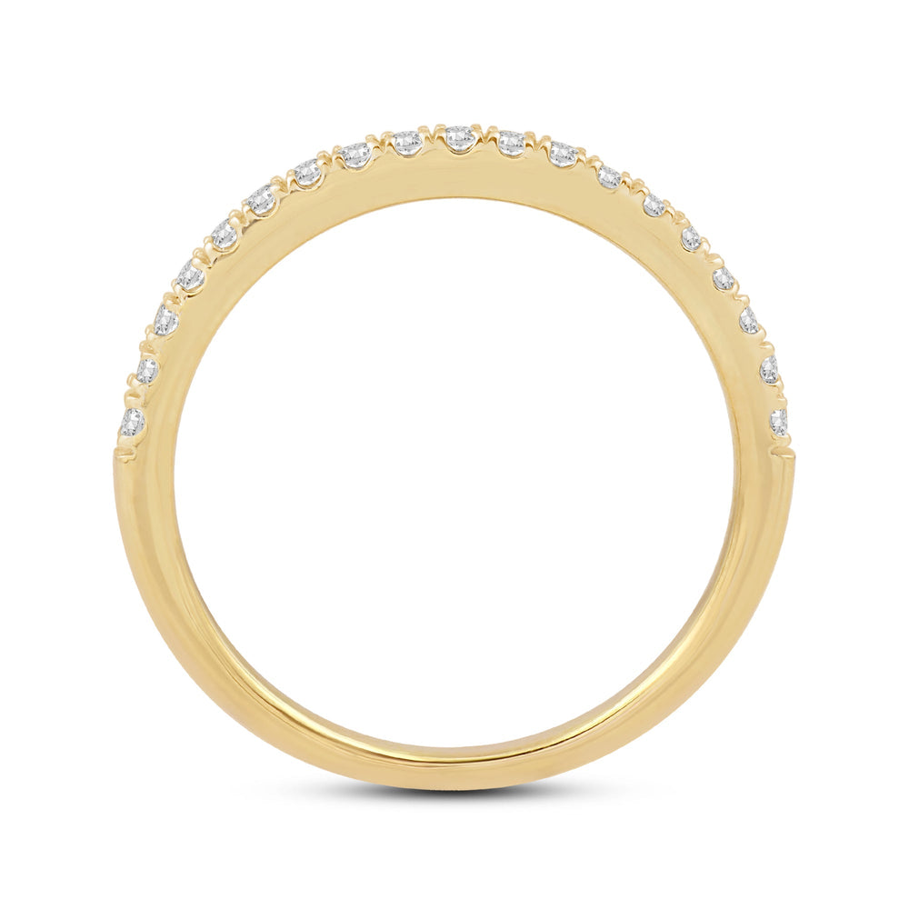 Studded Split Prong Diamond Fashion Ring with 14KT Yellow Gold / Lab / 1/5 Cut Diamond in 14KT Yellow Gold / Lab / 1/5 view 2
