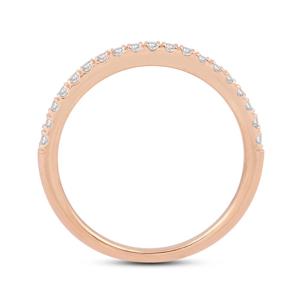 Studded Split Prong Diamond Fashion Ring with 14KT Rose Gold / Lab / 1/5 Cut Diamond in 14KT Rose Gold / Lab / 1/5 view 2

