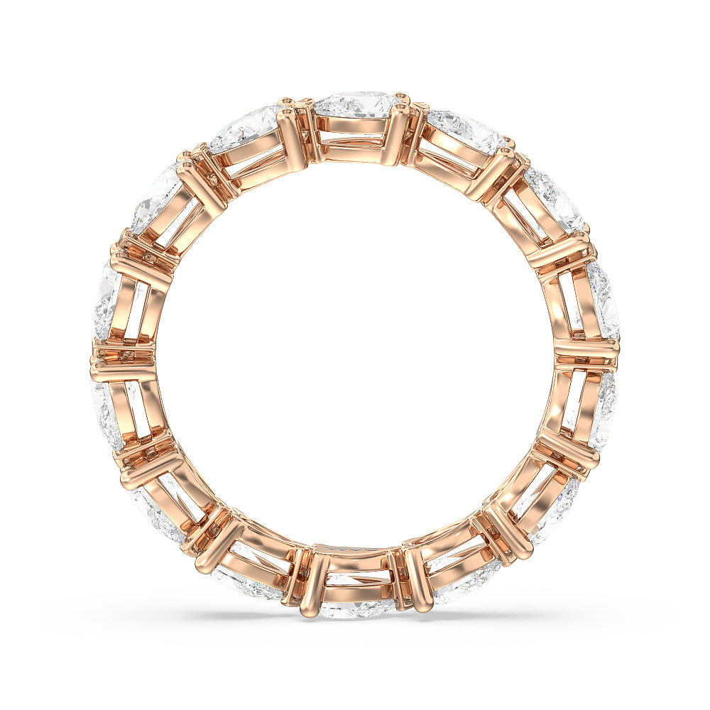 Trailing Pear Eternity Ring with 18KT Rose Gold / Natural / 2 1/3 Cut Diamond in 14KT Rose Gold / Natural / 2 1/3 view 2
