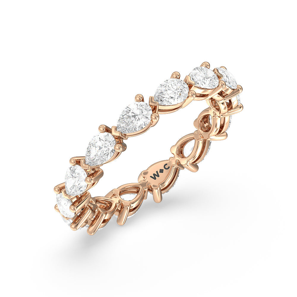 Trailing Pear Eternity Ring with 18KT Rose Gold / Natural / 2 1/3 Cut Diamond in 14KT Rose Gold / Natural / 2 1/3 view 3
