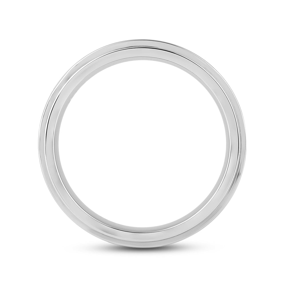 Channel Set Stepped Edge Classic Mens Band with 14KT White Gold / Lab / 1 1/2 Cut Diamond in 14KT White Gold / Lab / 1 1/2 view 2
