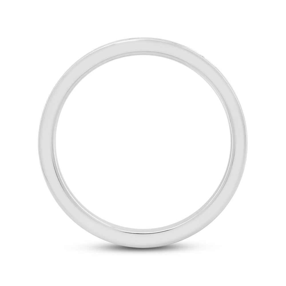 Channel Set Classic Mens Band with 14KT White Gold / Lab / 1/2 Cut Diamond in 14KT White Gold / Lab / 1/2 view 2
