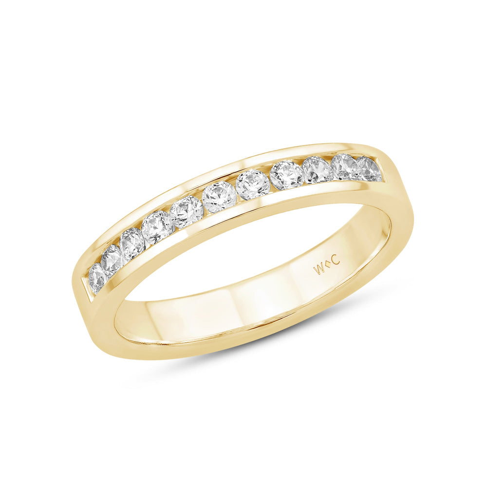 Channel Set Classic Mens Band with 14KT Yellow Gold / Lab / 1/2 Cut Diamond in 14KT Yellow Gold / Lab / 1/2 view 3
