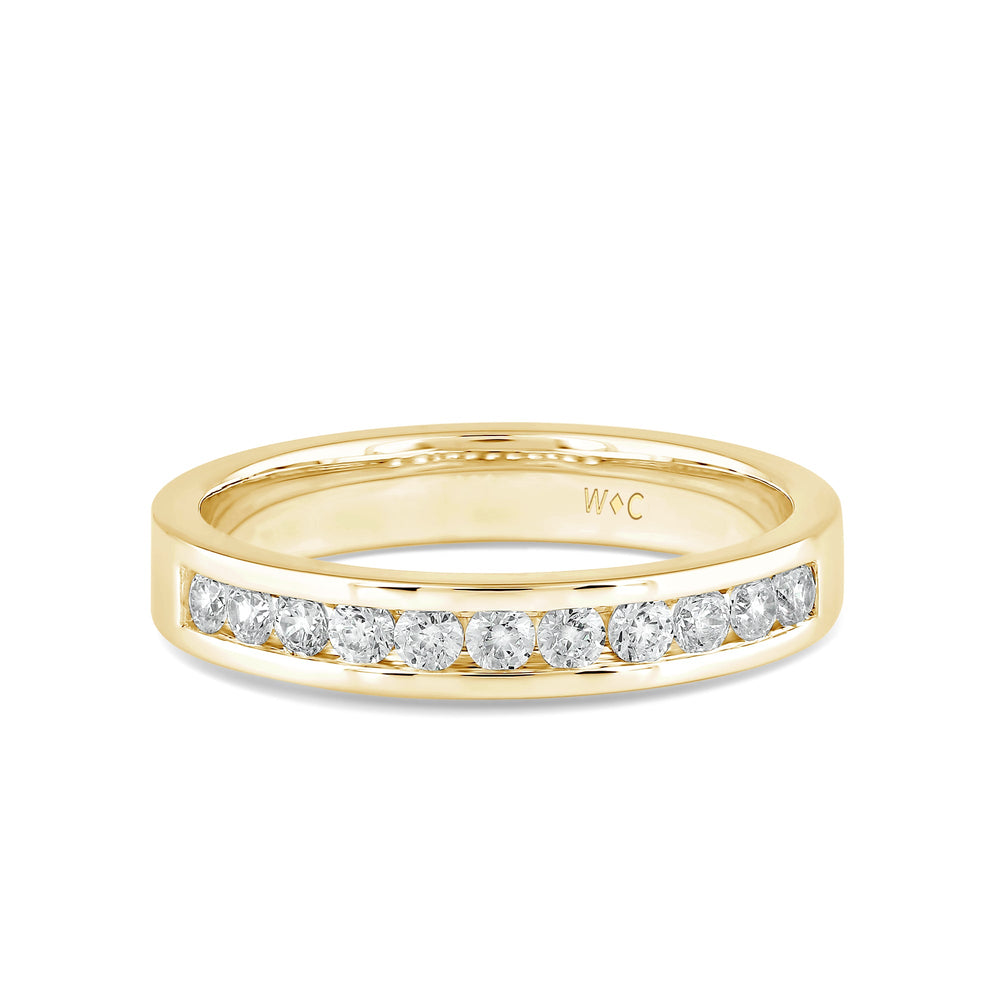 Channel Set Classic Mens Band with 14KT Yellow Gold / Lab / 1/2 Cut Diamond in 14KT Yellow Gold / Lab / 1/2 view 1
