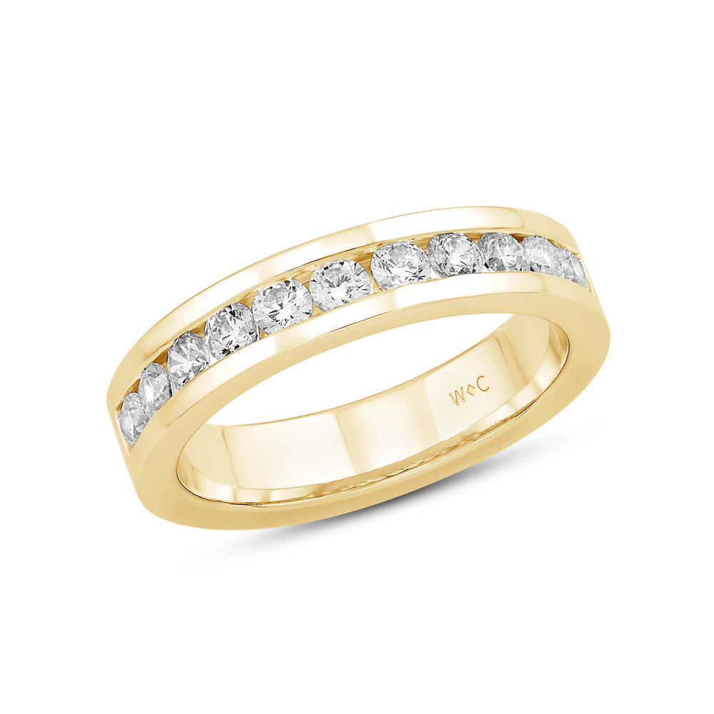 Channel Set Classic Mens Band with 14KT Yellow Gold / Lab / 1 1/2 Cut Diamond in 14KT Yellow Gold / Lab / 1 1/2 view 3
