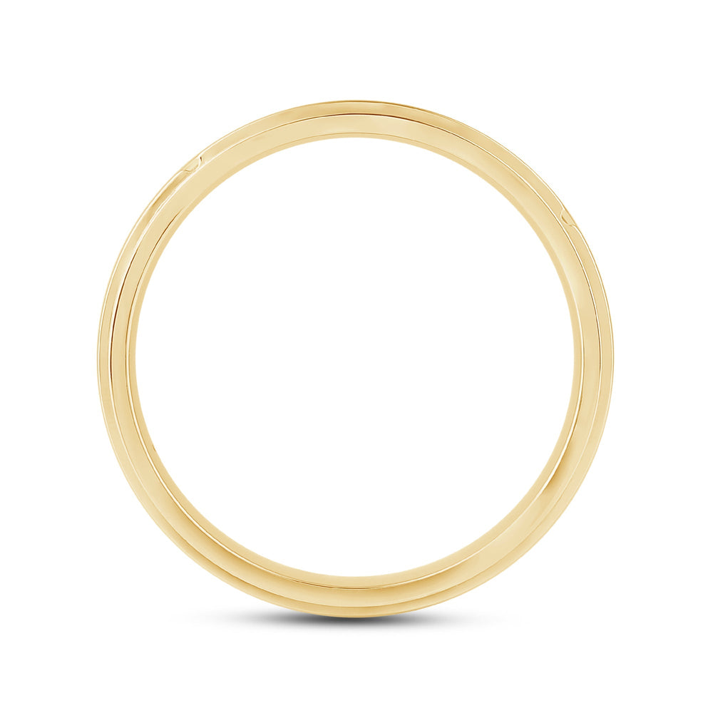 Three Step Mens Band with Jan Cut Diamond in 14KT Yellow Gold / Lab / 04 view 3
